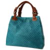 Toscanto Damen Handtasche  Leder Tasche trkis braun OTT164HT