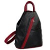 Toscanto Damen Cityrucksack  Leder Rucksack Tasche schwarz rot OTT604RD