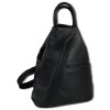 Toscanto Damen Cityrucksack  Leder Rucksack Tasche schwarz OTT604RS