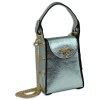 Toscanto Damen  Leder Tasche silbergrau metallic OTTM802UK