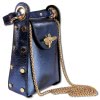 Toscanto Damen  Leder Tasche blau metallic OTTM802UM