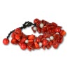 SilberDream Stein /Perlen Armband Geflecht rot SDA015
