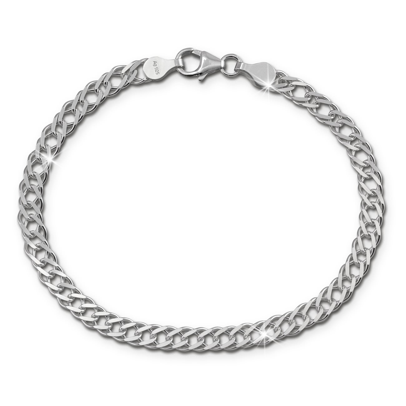 SilberDream Armband Zwillingspanzer 19cm 925 Sterling Silber Unisex SDA2519J