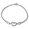 SilberDream Armband Herz Zirkonia wei 925er Sterling Silber 19cm SDA423W