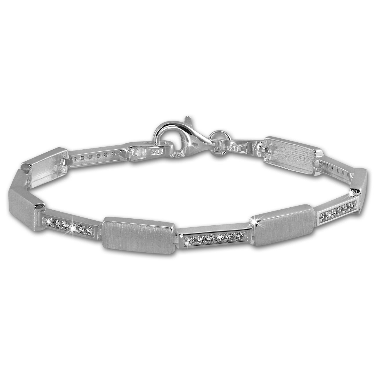 SilberDream Armband Square Zirkonia weiß 925er Silber 18,8cm Damen SDA454W