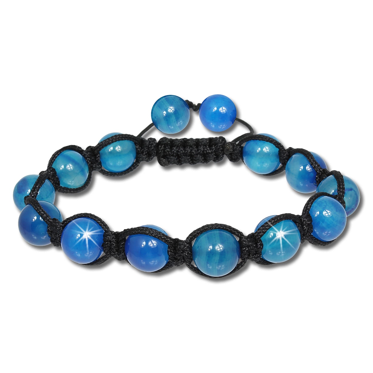SilberDream Shamballa Armband Stein blau aus Steinkugeln SDA917