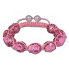 SilberDream Shamballa Armband Totenkopf Zirkonia rosa SDA920