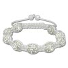 SilberDream Shamballa Armband wei mit 9 Zirkonia Kugeln wei SDA930