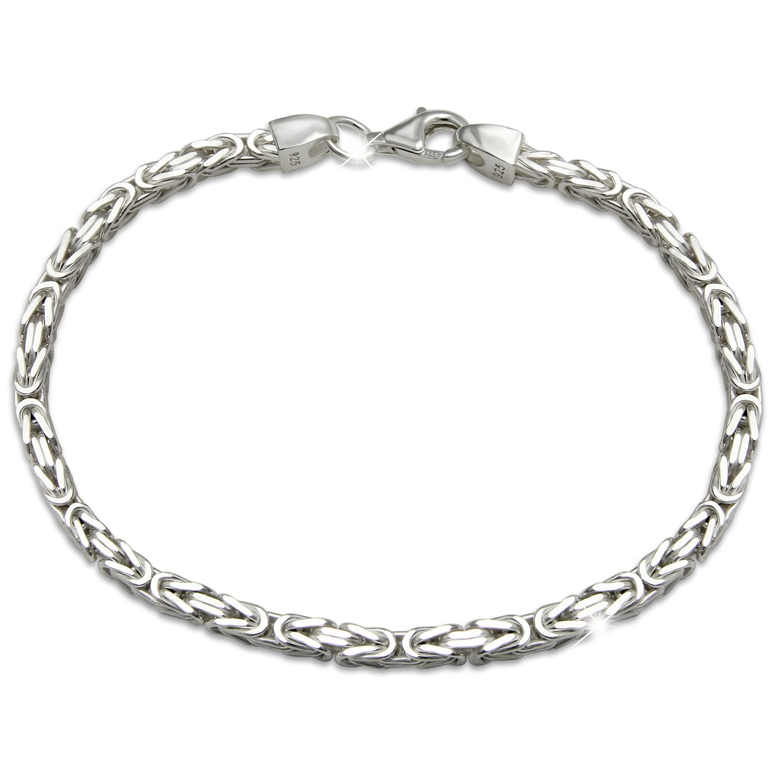 SilberDream Königsarmband 3mm 925 Sterling Silber Armband Unisex 21cm SDAK0031J