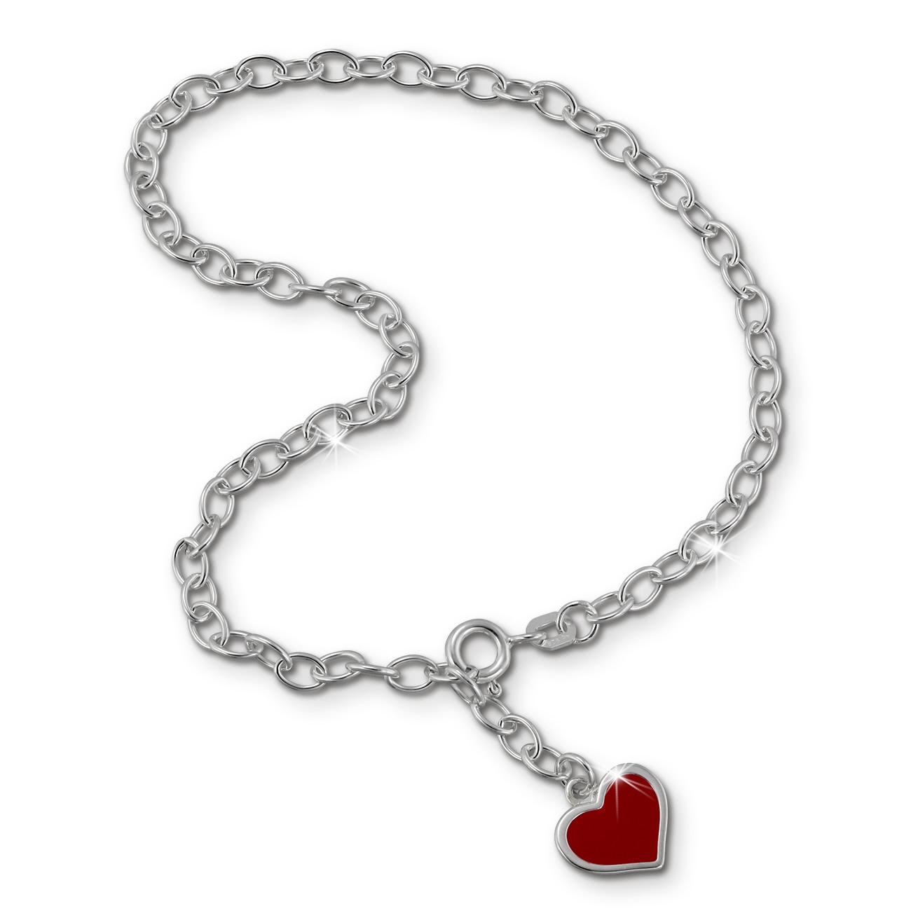 SilberDream 25cm Fukette Herz 925 Silber SDF006