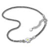 SilberDream Fukette Blume 27cm geschwrzt diamantiert 925 Silber SDF2254K