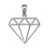 SilberDream Kettenanhnger Diamant Form Anhnger fr Damen 925er Silber SDH8200J