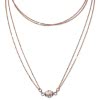 SilberDream Collier Kette Kugel Welle rose 925 Silber Damen 45cm SDK24745E