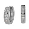 SilberDream Creole Zirkonia wei Ohrring 925er Silber Schmuck SDO0045WJ