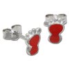 Kinder Ohrring Tapsen rot Silber Ohrstecker Kinderschmuck TW SDO202R