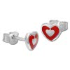 Kinder Ohrring Herzchen rot Silber Ohrstecker Kinderschmuck TW SDO203R