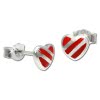 Kinder Ohrring Herz rot-silber Silber Ohrstecker Kinderschmuck SDO207R