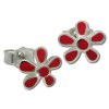 Kinder Ohrring Blume rot Silber Ohrstecker Kinderschmuck TW SDO209R