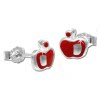 Kinder Ohrring Apfel rot Silber Ohrstecker Kinderschmuck SDO210R