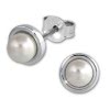 SilberDream Ohrring Swasser Perle 8mm wei Ohrstecker Silber SDO2508