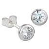 SilberDream Ohrstecker Kreis Zirkonia wei 4,5mm Ohrring SDO271W
