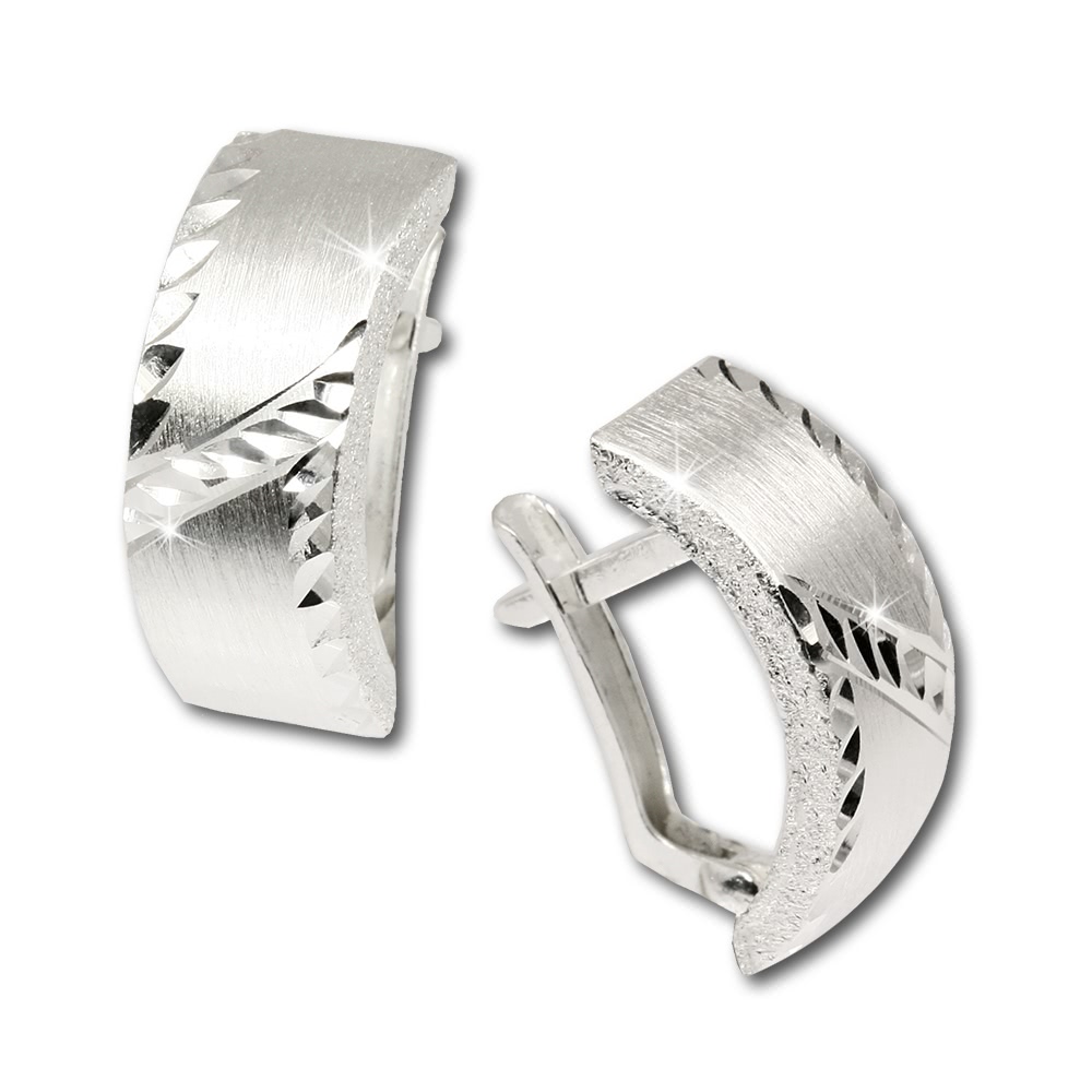 SilberDream Ohrringe gewlbt diamantiert 925 Silber Ohrstecker SDO316