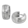 SilberDream Creole Matt Zirkonia wei 925 Sterling Silber Ohrring SDO349M