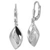 SilberDream Ohrhnger Leaf Zirkonia wei 925 Silber Damen Ohrring SDO4441W