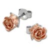 SilberDream Bicolor-Ohrstecker Rose 925 Silber Ohrringe rosvergoldet SDO455T