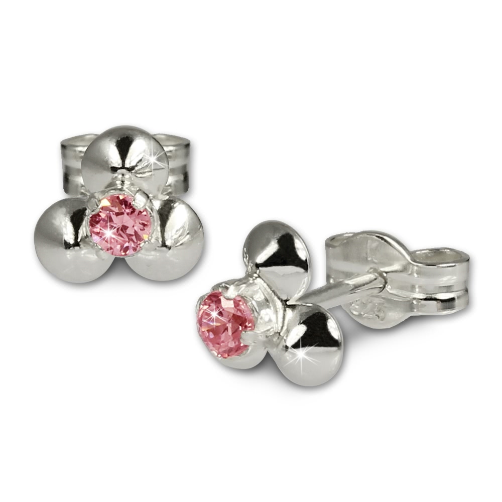 SilberDream Ohrringe Blmchen rosa 925 Silber Ohrstecker SDO530P