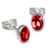 SilberDream Ohrringe Zirkonia oval rot 925 Silber Ohrstecker SDO552R