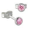 SilberDream Ohrringe Zirkonia rosa 3mm 925 Silber Ohrstecker SDO5533A