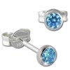 SilberDream Ohrringe Zirkonia hellblau 3mm 925 Silber Ohrstecker SDO5533H