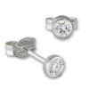 SilberDream Ohrringe Zirkonia wei 3mm 925 Silber Ohrstecker SDO5533W