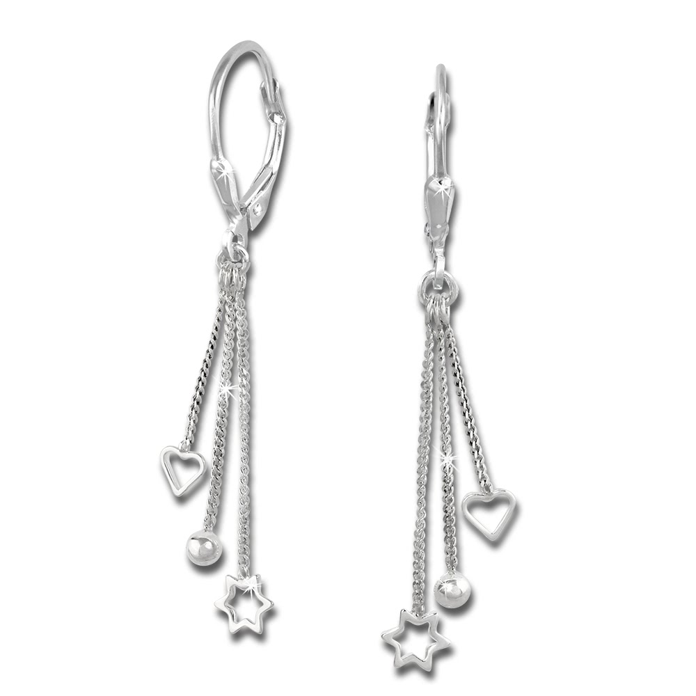 SilberDream Ohrhnger 3er Kettchen Ohrring 925er Silber SDO5733