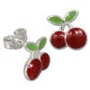 Kinder Ohrring Kirschen rot Silber Ohrstecker Kinderschmuck TW SDO609R