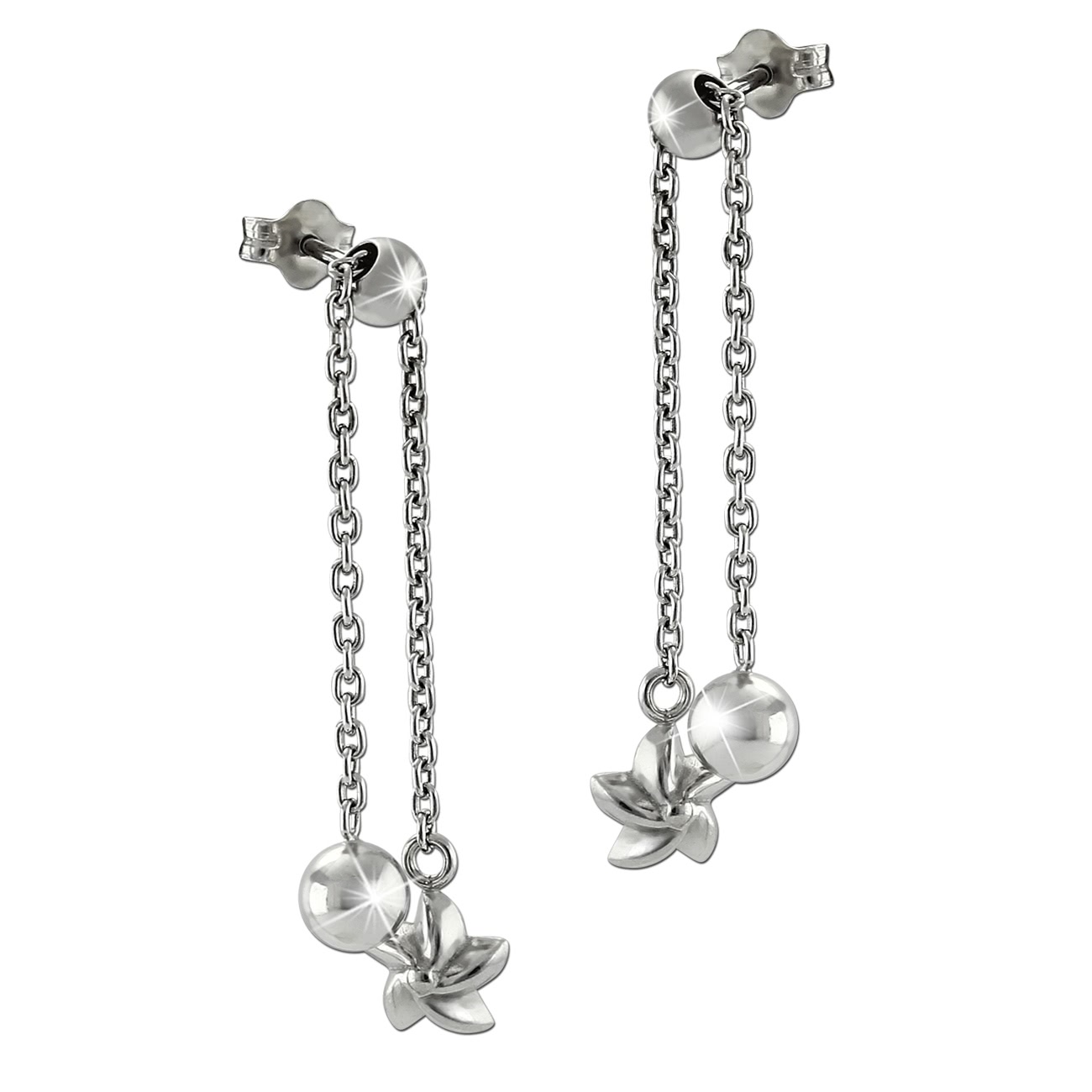 SilberDream Ohrstecker Ohrhnger Blmchen glnzend 925 Silber SDO6714J