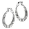 SilberDream 3er Creole glanz 3cm 925 Sterling Silber Damen Ohrring SDO67273