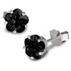 SilberDream Ohrringe Blume 6mm Zirkonia schwarz Silber Ohrstecker SDO736S