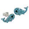 Kinder Ohrring Wal blau Silber Ohrstecker Kinderschmuck TW SDO8001H