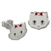 Kinder Ohrring Katze wei Silber Ohrstecker Kinderschmuck TW SDO8102W