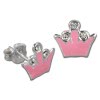 Kinder Ohrring Krone rosa Silber Ohrstecker Kinderschmuck TW SDO8105P