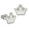 Kinder Ohrring Krone wei Silber Ohrstecker Kinderschmuck TW SDO8105W