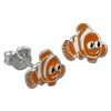 Kinder Ohrring Fisch orange Silber Ohrstecker Kinderschmuck TW SDO8113O