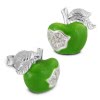 Kinder Ohrring Apfel grn Silber Ohrstecker Kinderschmuck TW SDO8116L