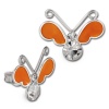 Kinder Ohrring 3D Schmetterling orange Ohrstecker 925 Kinderschmuck TW SDO8121O