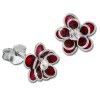 Kinder Ohrring 3D Seerose rot Ohrstecker 925 Kinderschmuck TW SDO8122R