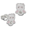 Kinder Ohrring Panda rosa/wei Silber Ohrstecker Kinderschmuck TW SDO8125A