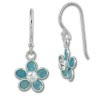 Kinder Ohrring 3D Blume blau Ohrhnger 925 Kinderschmuck TW SDO8139H