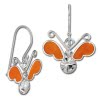 Kinder Ohrring 3D Schmetterling orange Ohrhnger 925 Kinderschmuck TW SDO8140O